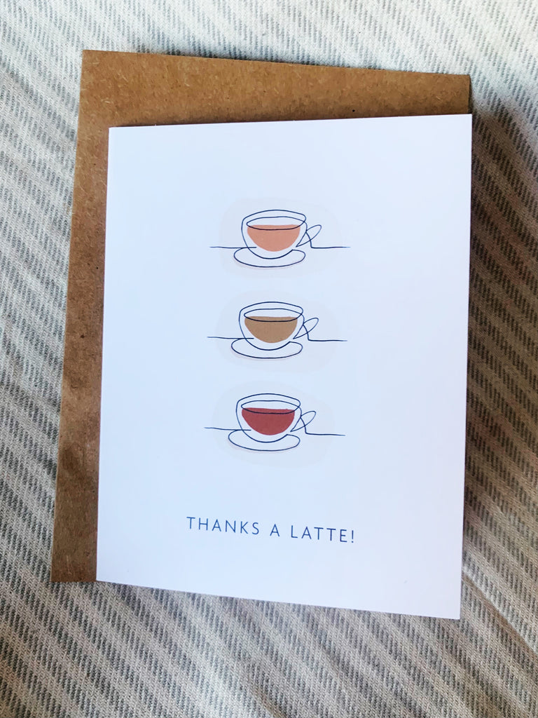 THANKS A LATTE THANK YOU CARD - lomlicoffee